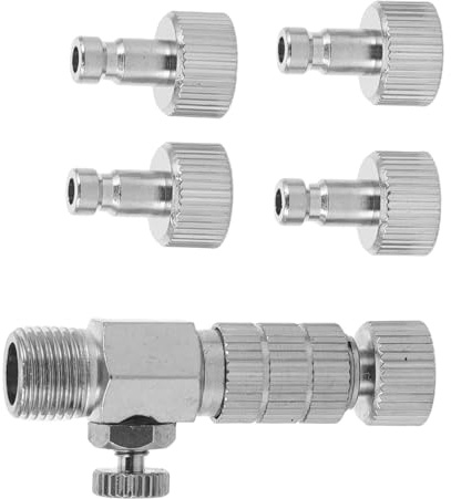 BELLIFFY Kit Adattatori Aerografo Scollegamento Rapido con Valvola Regolabile e Raccordi Maschio e Femmina per Compressori e Tubazioni Accessori Precisi per Modellismo e Verniciatura