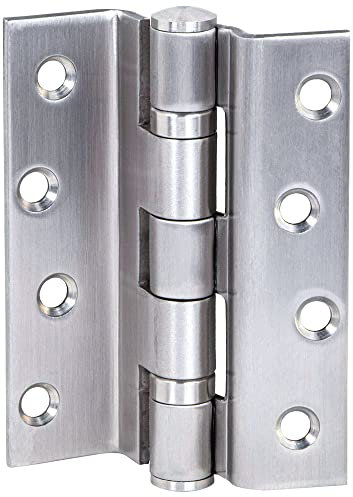 Gedotec Aufschraubscharnier Edelstahl Türband für gefälzte Innentüren | Schwerlast-Türscharnier kugelgelagert | Winkel-Scharnier mit Tragkraft bis 80 kg | 1 Stück - Aufschraubband Zimmertür