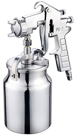 NUZAMAS Suction Feed Air Spray Paint Gun 2.0mm Stainless Nozzle 1000ml Capacity Airbrush Painting Tool for Car Furniture Painting Hand Held Paint Sprayer