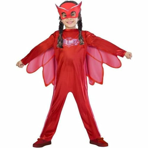 Amscan 9902947 – Barndräkt Pyjamashjältarna uggla, jumpsuit och mask, pyjamashjältar