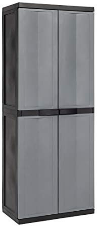Tooamx armadio Trend Midi, Portascope con 4 ripiani, colore nero/basalto, dimensioni cm 65x37x165h