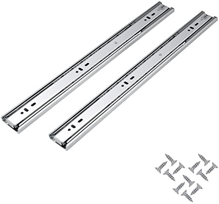 Knobonly 22 Inch Drawer Slides 5 Pairs (10pcs), Soft Close Ball Bearing Full Extension Side Mount Drawer Slides Heavy Duty Drawer Glides for Kitchen & Bathroom Remodel, 100lb Capacity - Satin Nickel
