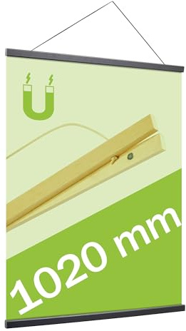 SPRINTIS Posterleiste 102 cm, holz, schwarz, magnetische Posterschiene im XL Format, Poster Aufhänger als gestalterisches Element