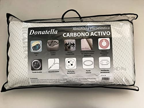 DONATELLA Almohada Carbono - Blanco, 075 cm.