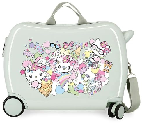 Hello Kitty Harajuko Kinderkoffer, Grün, 50 x 38 x 20 cm, starr, ABS, Seitenkombinationsverschluss, 34 l, 1,8 kg, 2 Räder, Handgepäck, grün, Talla única, kinderkoffer
