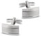 Herren silber Manschettenknöpfe Cufflinks Manschettenknopf für Hochzeit Geschäft Geschenk (silver)