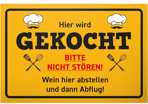 DankeDir! Hier wird gekocht - 30 x 20 cm Kunststoff Schild - Männer & Frauen Geschenk Geburtstag Koch Geburtstagsgeschenk - Geburtstagskarte Partydeko Geburtstagsdeko Geschenkidee Hobbykoch