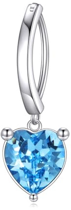 POPLYKE Clicker Bauchknopf Ringe für Damen Sterling Silber Bauchpiercing Schmuck Herz Bauchknopf Ring Einfache Reverse gebogene Nabel Barbell Körper Piercing Schmuck