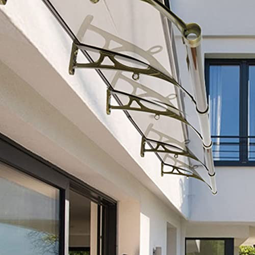 Front Door Canopy Outdoor Garden Awning Aluminium Arched Door Awning,Transparent Outdoor Polycarbonate Solid Sheet,Window Awning Protection Rain Shelter Patio Roofing (100X580cm/39inX228in,100cm)