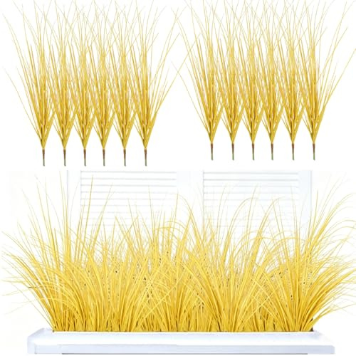 RXKFIGX 12 PCS Arbustos Verdes Artificiales, Plantas Artificiales Exterior