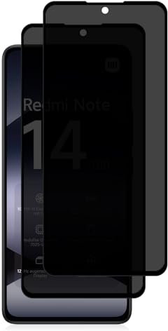 AiMok Privacy Pellicola Protettiva Compatibile con Xiaomi Redmi Note 14, [2 Pezzi] Pellicola Fotocamera [9H Durezza] [Anti-Spia] Privacy Protezione Schermo per Xiaomi Redmi Note 14