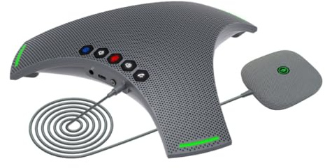 Project Telecom Clarity Pro USB Bluetooth Conference Speakerphone & Mic – Compatible with Microsoft Teams, Zoom, Webex – 3.5mm Daisy Chain, Expansion Mic, 10-Hour Battery – for 6–20 Participants (1)
