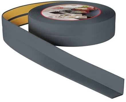 ProfiPVC Weichsockelleiste selbstklebend aus PVC 30x30mm 15m Anthrazit | weiche Abschlussleiste aus Kunststoff für Küche und Badezimmer, flexible Knickleiste, Bodenleiste Sockelleiste aus PVC