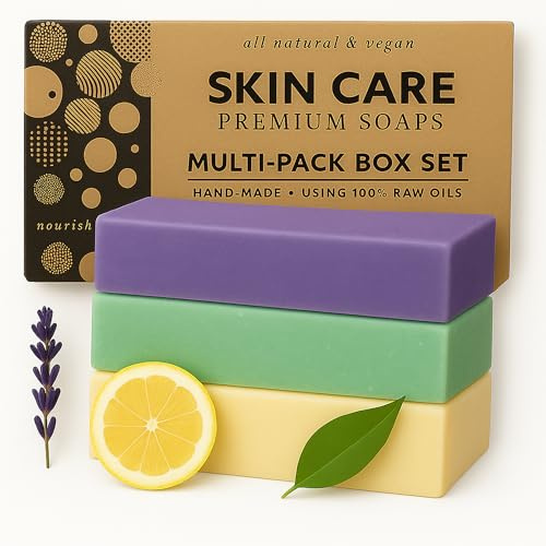 Poola & Bloom Aromatisk Vitalitet & Lugna Botaniska Stora Tvålset Trio (175 G) - Citron Lavendel Eukalyptus Handgjord Lyxig Rengöring Djupt Fuktgivande Skyddande Egenskaper