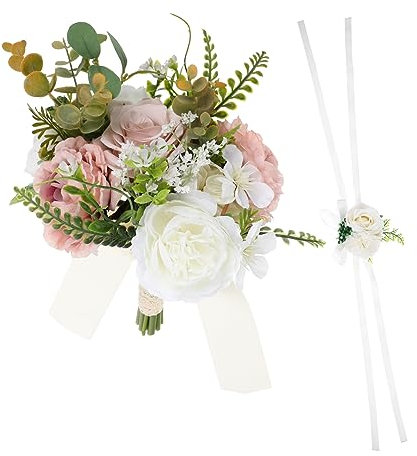 Yardenfun 2 Pezzi Bouquet Artificiali per Matrimonio e Cerimonie Realistico Accessori per Sposa e Decorazioni per Feste