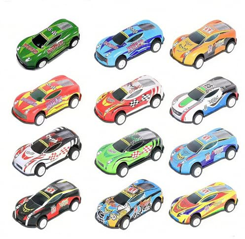 12PCS Pull Back Cars, Toy Cars for 2 Year Olds, Mini Collectible Durable Cars for 2 Year Olds Boys Girls for Birthday Parties Classroom Rewards (Random Color)