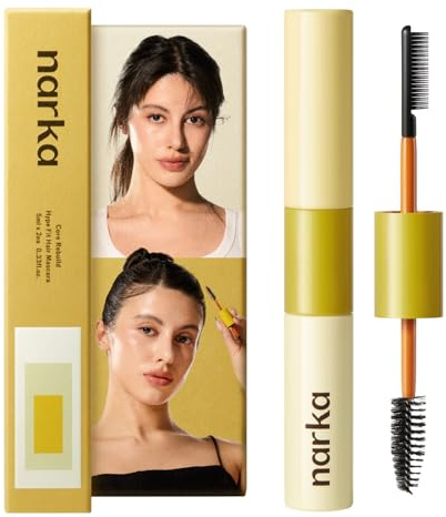 NARKA Hype Fit Hair Mascara & Fly away Stick – Lightweight Taming Wand for Baby Hairs & Frizz, Dual-Brush Hair Finishing Stick, Natural Hold, Non-Greasy, Easy-Wash