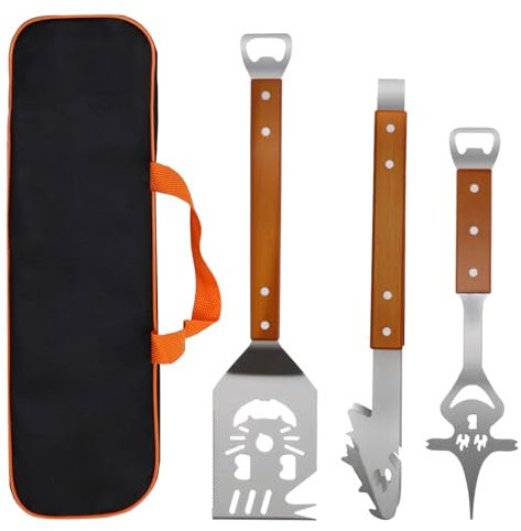 GoldOars Ensemble d'outils de Barbecue 3 pièces