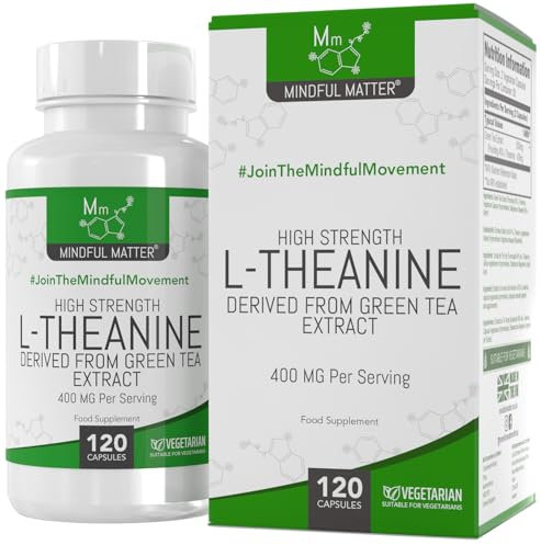 MM L Theanin | 120 L Theanin Kapseln - 1000mg L-Theanin - Hochdosiertes Grüntee-Extrakt mit 400mg L-Theanine pro Portion | Theanine L Theanine | Gentechnik-, Gluten-, & Allergenfrei