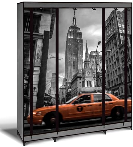 IDMarket - Armoire de Rangement penderie Pliable vêtements en Tissu New-York Dressing XXL