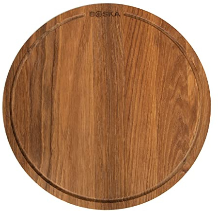 BOSKA Pizzabräda vänner L/serveringsbräda av ek pizza, tapas och annan mat/praktisk samlingsbricka/brun/⌀ 34 cm