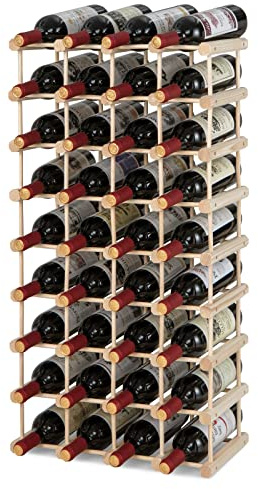 TANGZON 36 Bottle Traditional Wine Rack, Free Standing Wooden Drink Storage Display Shelf, Wine Bottle Organizer Holder Stand for Kitchen Bar Pantry Cellar