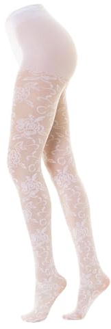 Gi&Gi Fantasy Strumpfhosen Bond Silver Damen 40Den Extra Comfort Gute Qualität Made in Italy Nr.1380, Vit, S-M