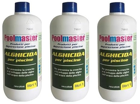 New Plast 2918 - Alghicida Doppia Funzione per Acqua Piscina, Flacone 1 lt (3)