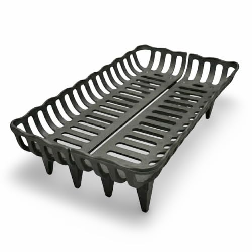 LUNA WAY CAST IRON - Porte-bûches en fonte | Design moderne et intemporel | Améliore le tirage de la cheminée | Sécurité optimale | Facile à nettoyer: 68 x 20 x 14,9 cm