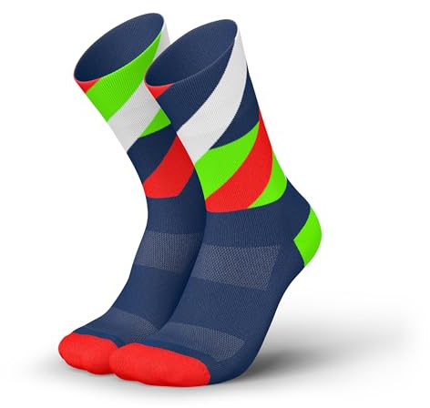 INCYLENCE Laufsocken für Damen und Herren mit leichter Kompression,1 Paar (DE/NL/SE/PL, Numerisch, 43, 46, Regular, Regular, Loops Navy Green Inferno)