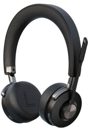 Project Telecom Premium ENC & ANC Bluetooth Headset – Compatible with Microsoft Teams, Zoom, Webex – Bluetooth 5.0, AI Environmental Noise Cancellation, Integrated Busylight (Premium Headset)