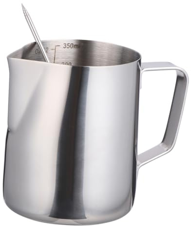 DECOMELODY Pichet Mousseur Lait Inox Avec Échelle Intérieure Et Stylo Latte Art Pichet à Mousse Pour Café Espresso Et Boissons Lactées Robuste