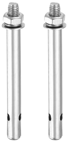 PATIKIL M10x120mm Spreizdübel 2 Stück Edelstahl Aussenkopf Spreizschraube Dübelanker Befestigung Für Betonwand Ziegel