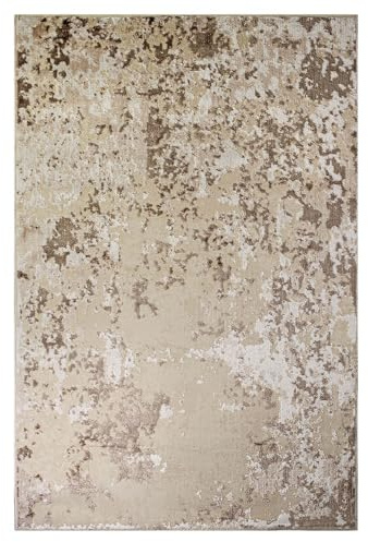 OLIVO.shop Tappeto Moderno Morbido a Pelo Corto, Tappeto Arredo Elegante Lavabile Antiscivolo, Tappeti per Salotto, Camera o Soggiorno BOUTIQUE SOFT BROWN-BEIGE (110x170 cm)
