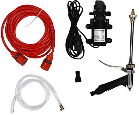 Cryfokt Pompa Idropulitrice Elettrica Portatile Intelligente 12V Idropulitrice per Auto Kit Irrigatore Acqua da Giardino Ad Alta Pressione G1/2 Filettatura Esterna per Lavaggio Auto Pulizia del