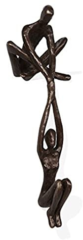 Danya B. ZD16169 Contemporary Metal Shelf Décor - Bronze Sculpture - Man Lifting Woman from Ledge