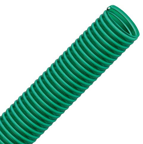 FLEXTUBE GR Ø 25mm (1) Longueur 20m Tuyau spirale en PVC comme tuyau d'aspiration et de refoulement, poids moyen, flexible, vert, transparent