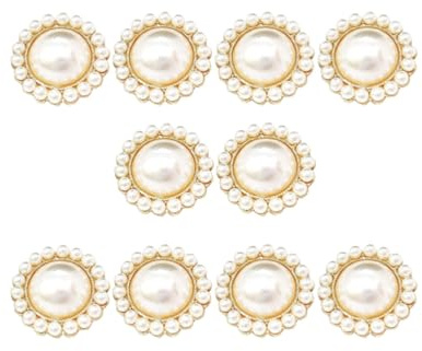 HEALLILY 10 Piezas de Botones de Perlas con Botones de Costura para Chaquetas Ropa Camisas Trajes Manualidades de Bricolaje