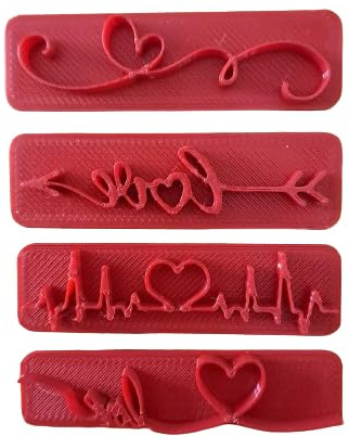 Tagliabiscotti.it - Set 4pz. stampi Love - San Valentino - Tagliabiscotti - Formina - per biscotti o decorazioni torte in pasta di zucchero - Misura 5/6 cm circa.