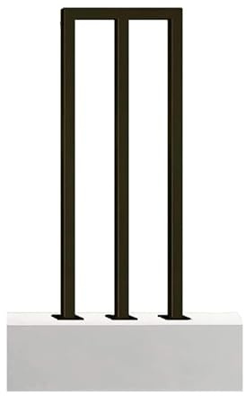 SCGSJZH M-förmige Handläufe, rutschfestes Treppengeländer, bodenmontage schmiedeeisernes Geländer für Innen, Außen, Dachboden, Balkon, Korridor, Villa, Schwarz (95cm)