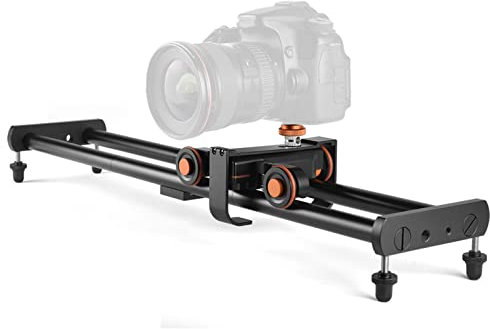 Dolly de Caméra Vidéo télécommandé, Voiture de Chariot Coulissant de Rail électrique motorisé Réglable à 3 Vitesses avec Télécommande pour Appareil Photo, Caméscope et Smartphone