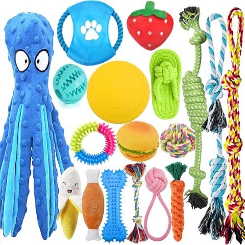 LosFong 18 Pack Luxury Dog Chew Toys for Small Dogs & Puppies – Premium Puppy Chew Toy Set with Ropes, Treat Ball, Squeaky Toys, and Teething Relief for Small Breed Dogs