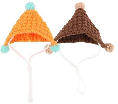 Béret pour Petits Animaux de Compagnie - Lot de 2 Bonnets à Enfiler Faits