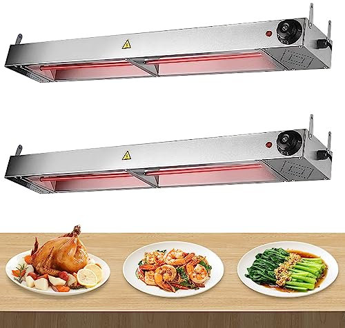 Infrared Food Warmer - Commercial Grade Heat Lamp with Adjustable Temperature 30-85℃, Stainless Steel Heating Tube, Length 120cm for Efficient Food Heating