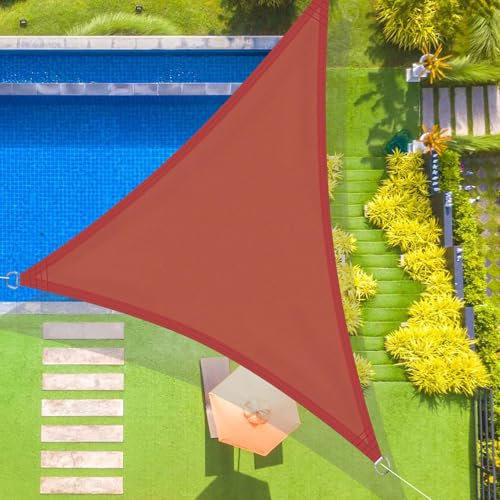 SRHIMEOS Tende da Sole Impermeabile per Giardino E Terrazzo 6x6x6m, Vela Ombreggiante Résistant Aux UV, Telo Parasole per Esterni Triangolo, Tessuto Antistrappo