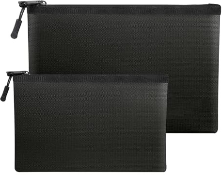 2 Piezas Bolsa Ignifuga Impermeable,34 x 25cm + 28 x 17cm Bolsas Ignífuga para Documentos Dinero Pasaportes y Objetos de Valor