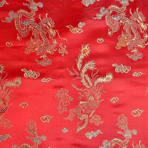 Stoff Meterware Brokat rot Drachen Jacquard Kostüm Vorhang China-Style 0,5m
