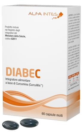 Diabec 60 capsule – Integratore alimentare a base di Curcumina ad Alta Biodisponibilità, Olio di pesce, Vitamine e Coenzima Q10 | Potente Antiossidante per la Salute degli Occhi