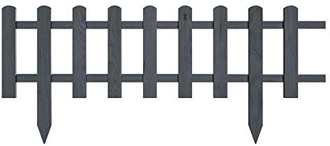 Recinzione in legno impregnata impermeabile, recinzione anteriore da giardino, mini recinzione ornamentale da giardino, recinzione a reticolo (94 x 40 cm, grigio)
