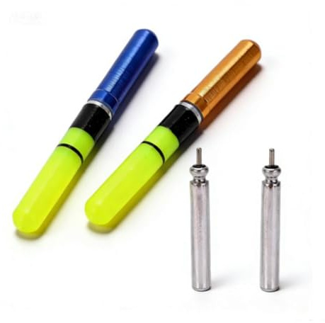 SUNGOOYUE 2 Stück Glühendes Licht Angeln Schwimmt Bobber, LED CR322 18mAh Elektronische Leicht zu Erkennen Nachtlicht Angeln Bobber